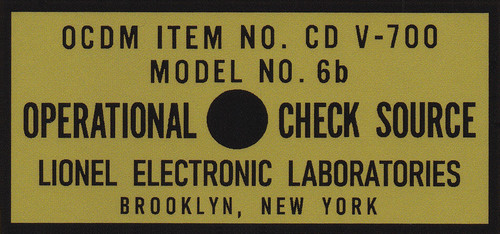 Check source label lionel - check, label,